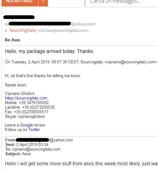Mail Forwarding Italy 159
